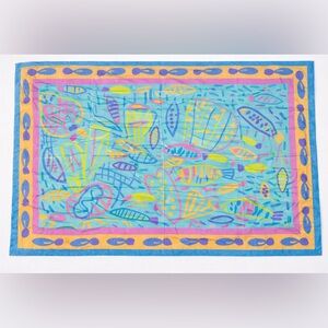 Vintage Ken Done Tropical Fish Cotton Scarf